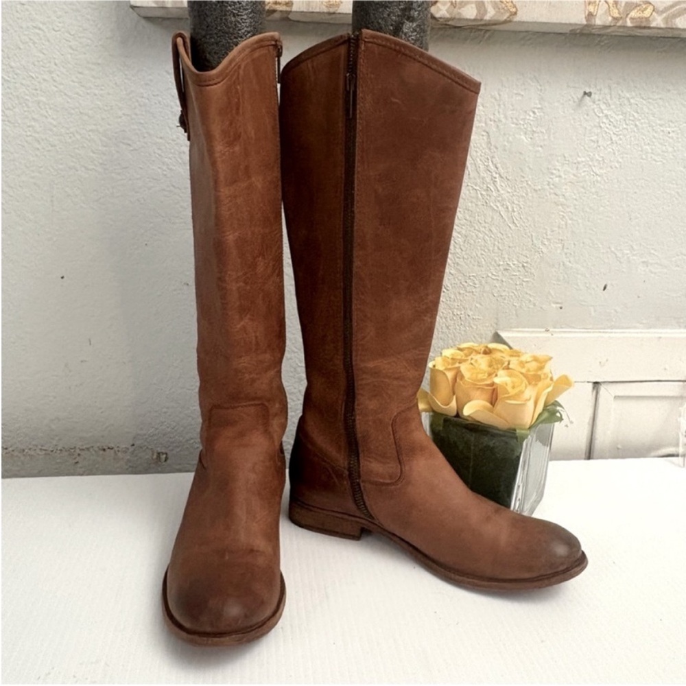 Frye Melissa Button Women's Tall Brown Leather Over-The-Knee Boots Size 7B
